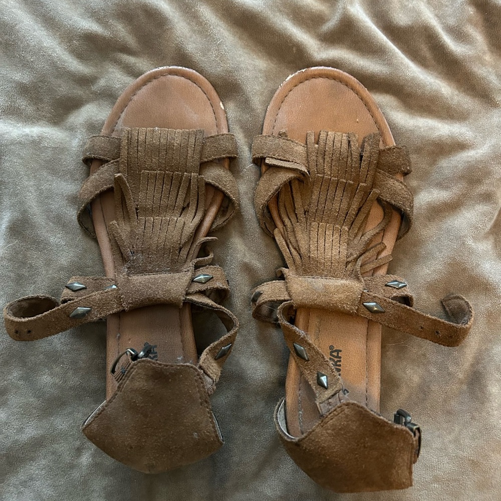 Brown Minnetonka sandals